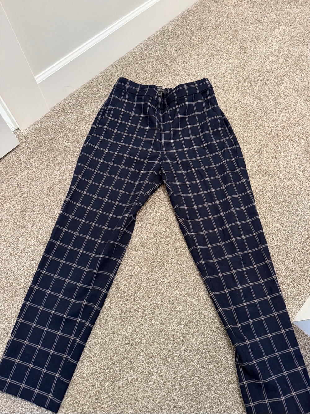 Classic Womens Banana Republic Navy Windowpane Dress Pants